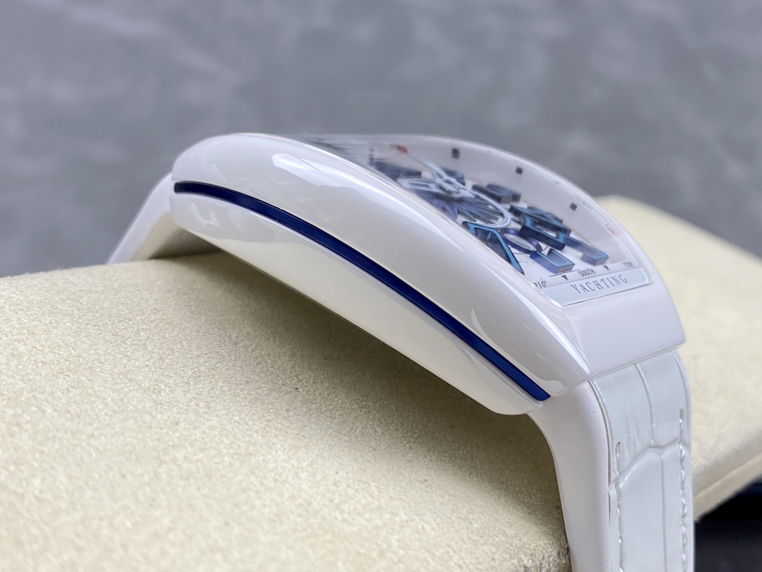 Swiss Franck Muller Framulan V45 White Ceramic Yacht Model Blue Number - Replica Factory