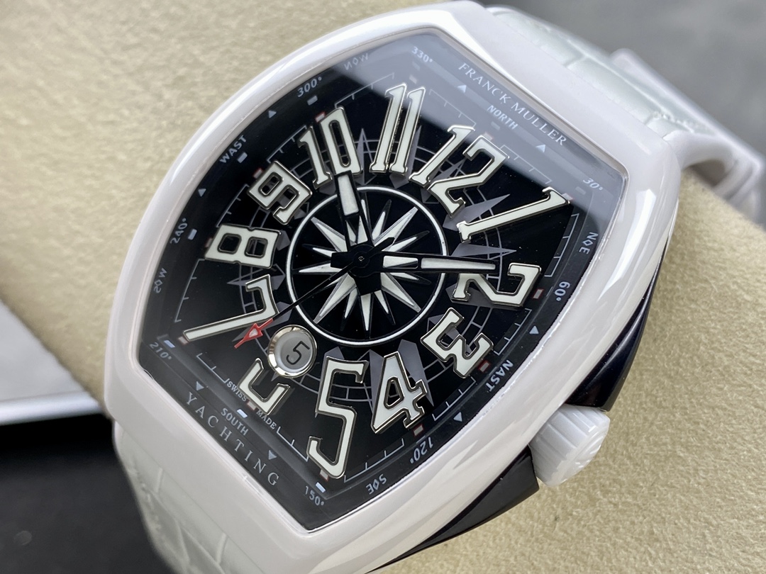 Swiss Franck Muller Framulan V45 White Ceramic Yacht Model White Arabic Numerals - Replica Factory