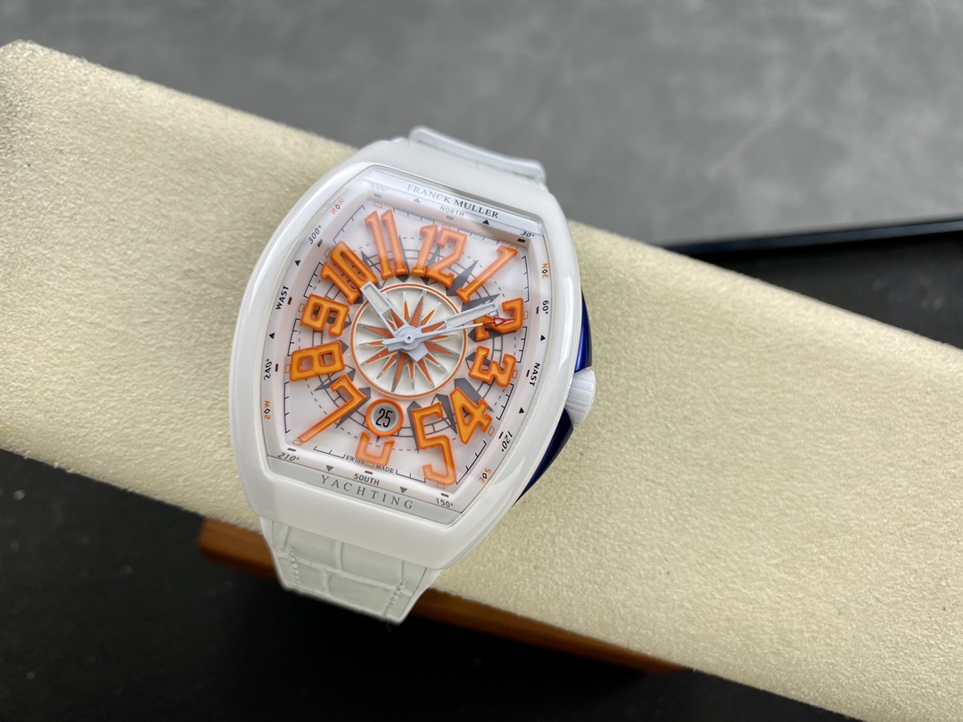 Swiss Franck Muller Framulan V45 White Ceramic Yacht Model Orange Number - Replica Factory