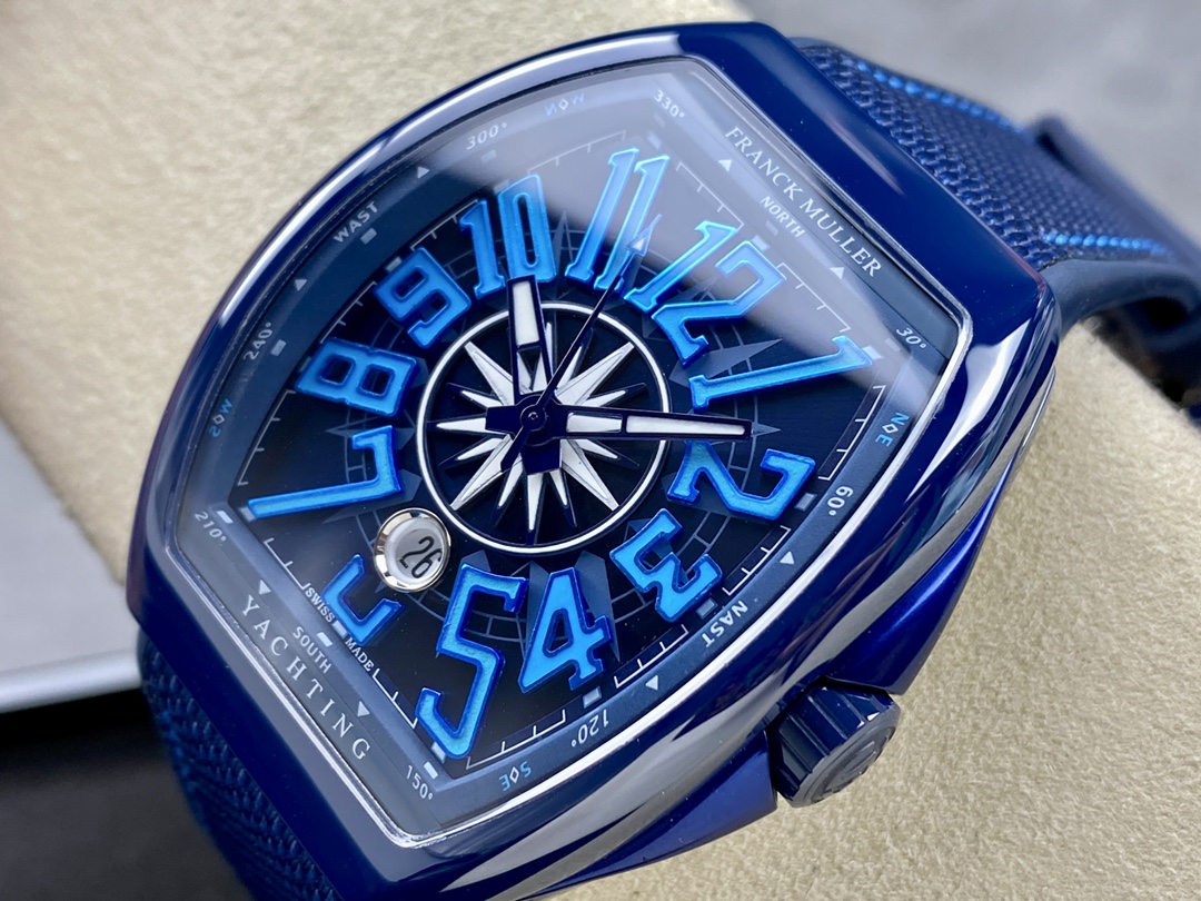 Swiss Franck Muller Framulan V45 Ceramic Yacht Model Blue 45mm - Replica Factory