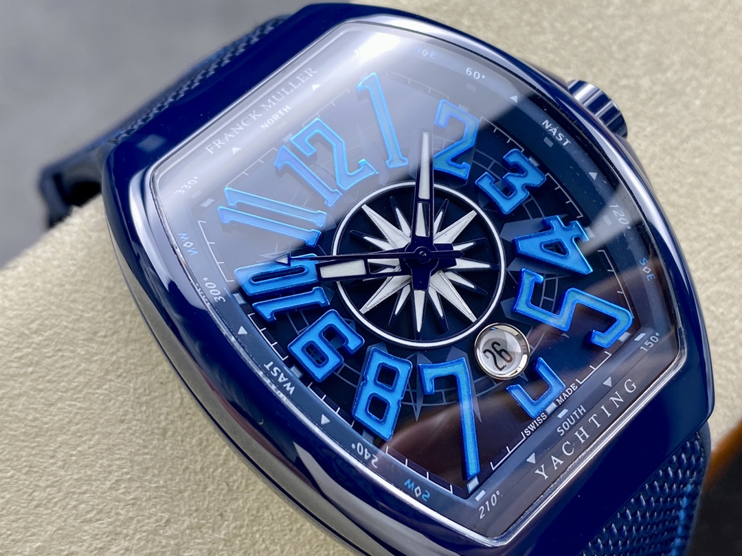 Swiss Franck Muller Framulan V45 Ceramic Yacht Model Blue 45mm - Replica Factory