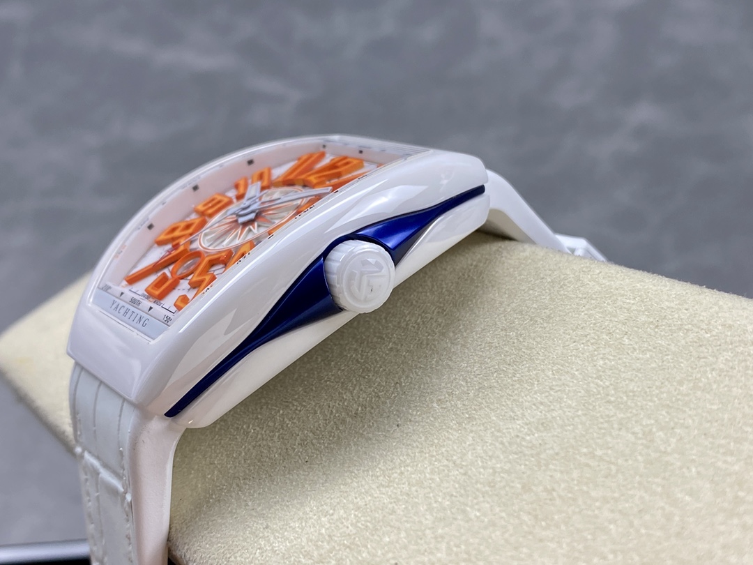 Swiss Franck Muller Framulan V45 White Ceramic Yacht Model Orange Number - Replica Factory