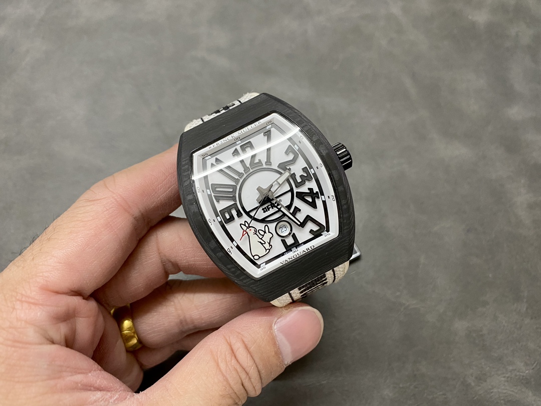 Franck Muller V45 Carbon Fiber Case White Dial - Replica Factory