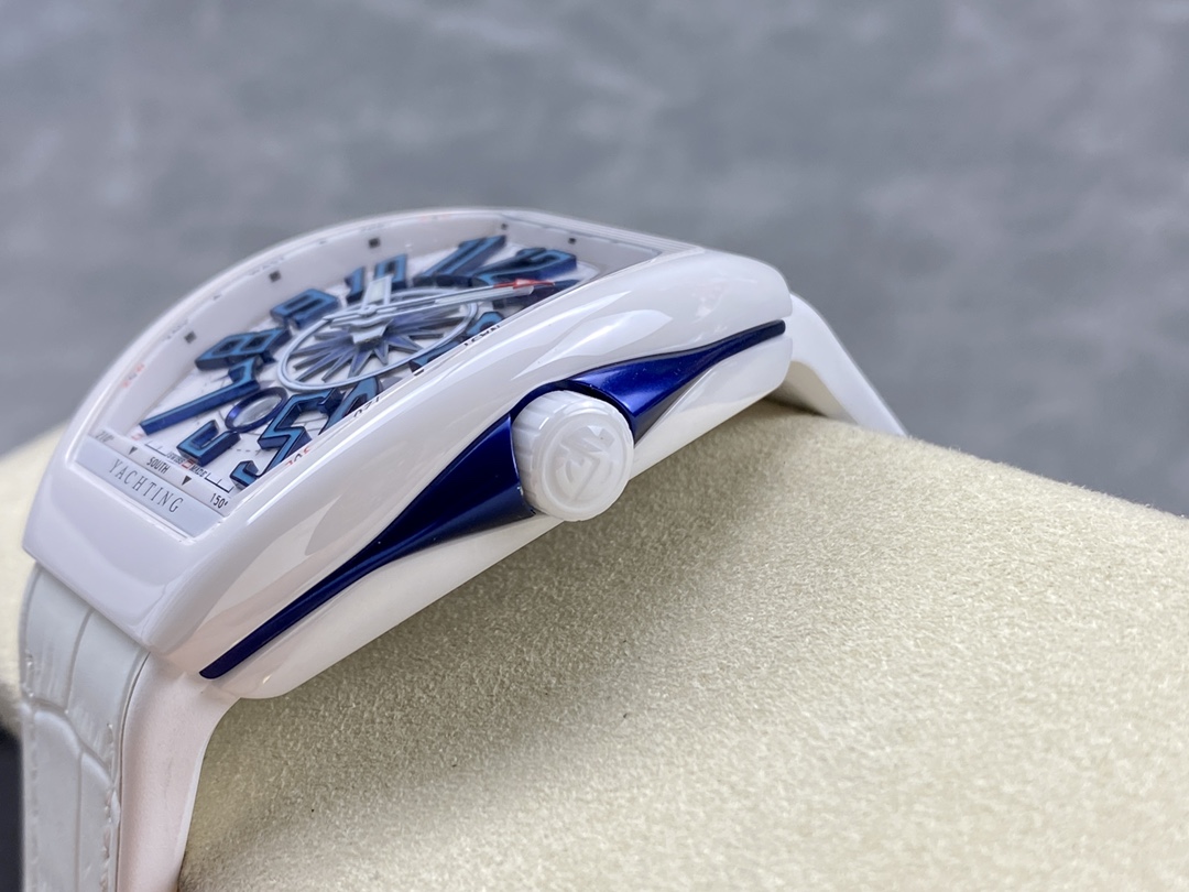 Swiss Franck Muller Framulan V45 White Ceramic Yacht Model Blue Number - Replica Factory