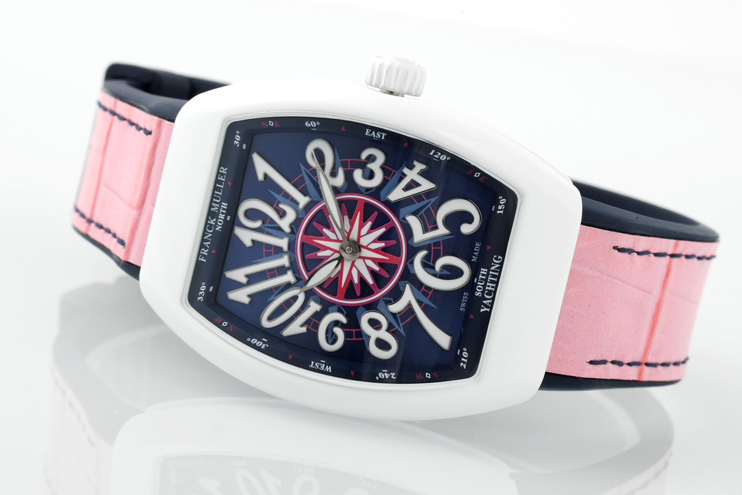 Franck Muller Women's Yacht Pink Leather Strap - Replica Factory