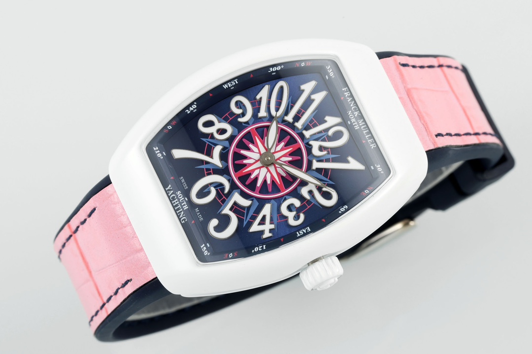 Franck Muller Women's Yacht Pink Leather Strap - Replica Factory