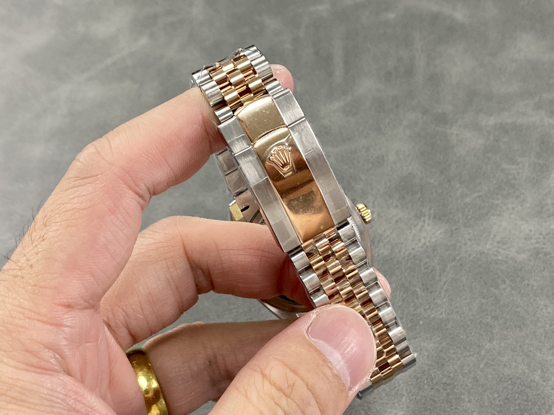 Rolex DateJust 126231 Two-Tone SS Rose Gold Grey Rhodium Dial - Replica Factory