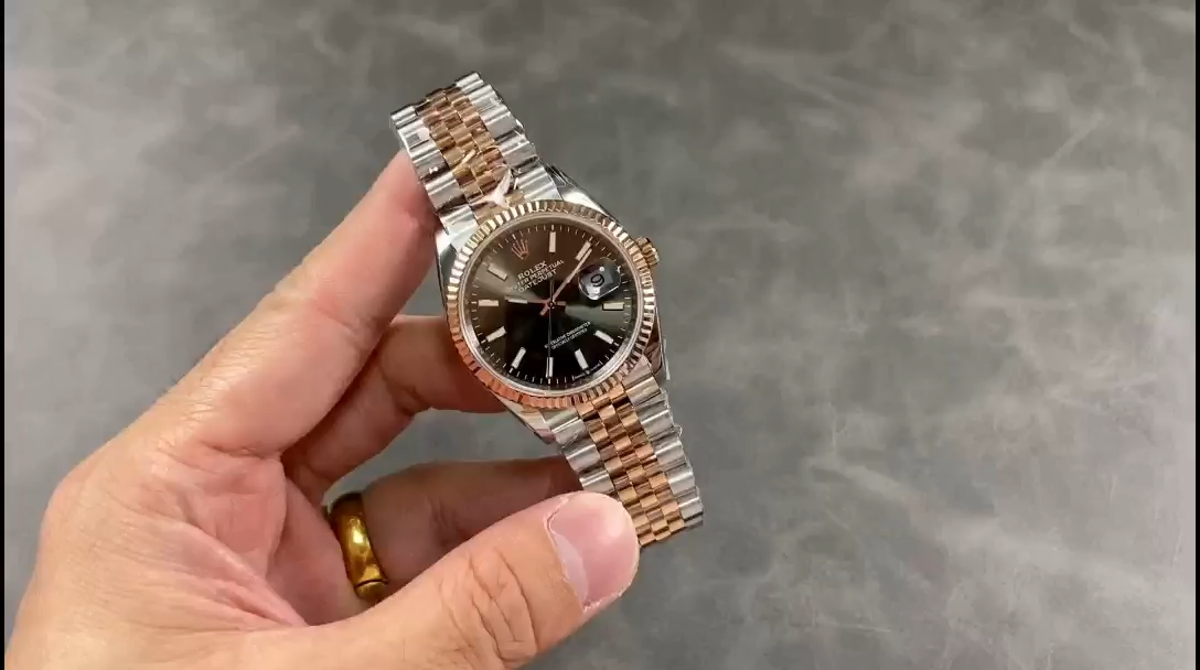 Rolex DateJust 126231 Two-Tone SS Rose Gold Grey Rhodium Dial - Replica Factory