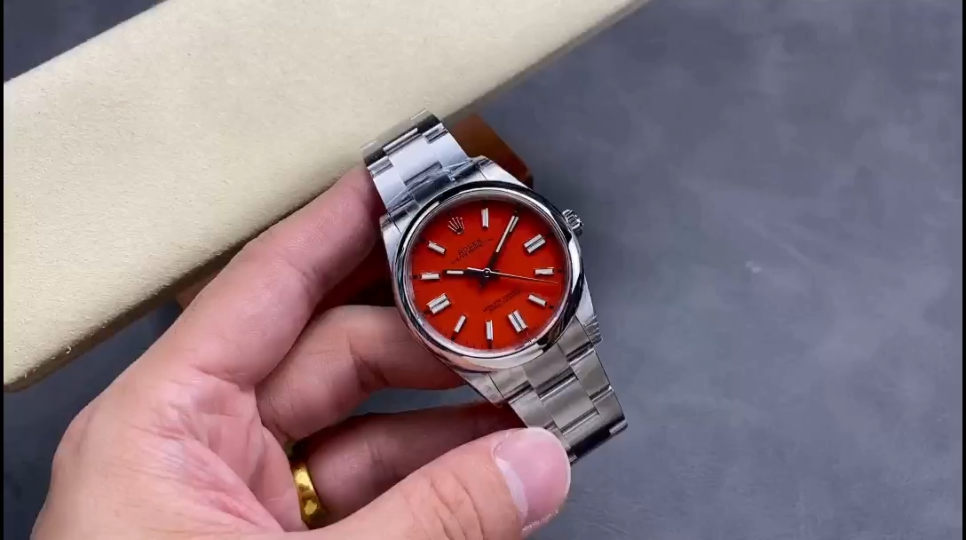 Rolex Oyster Perpetual Coral Red Dial Oyster Bracelet 126000 0007 - Video
