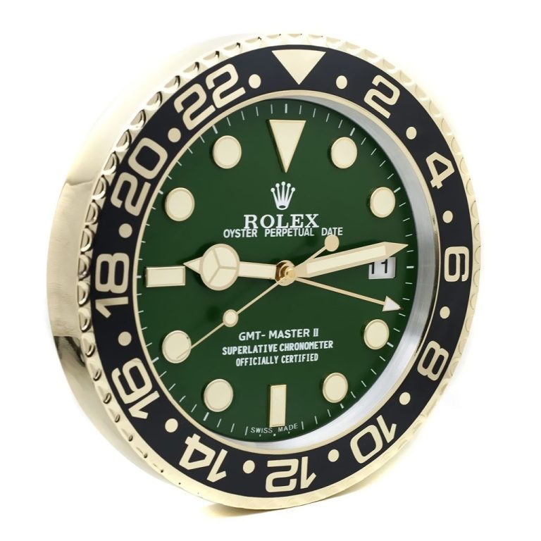Rolex GMT Master Gold & Green Vintage Wall Clocks