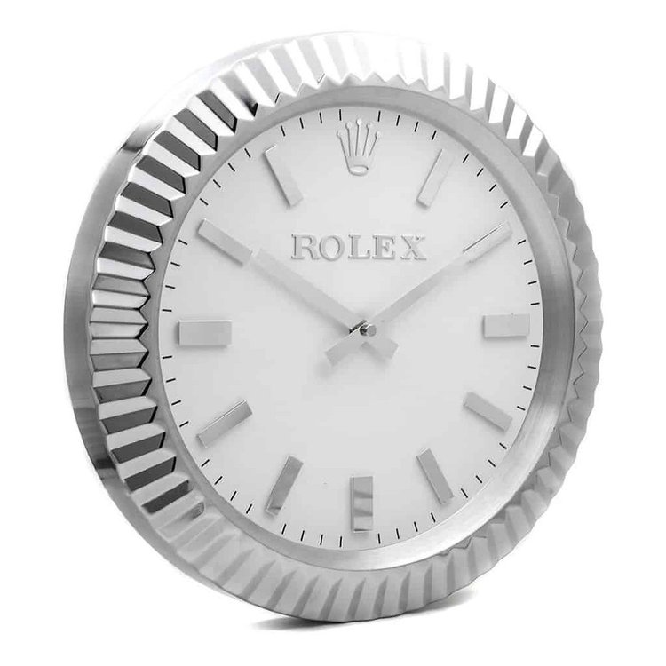 Rolex Presidential Silver & White Wall Clock