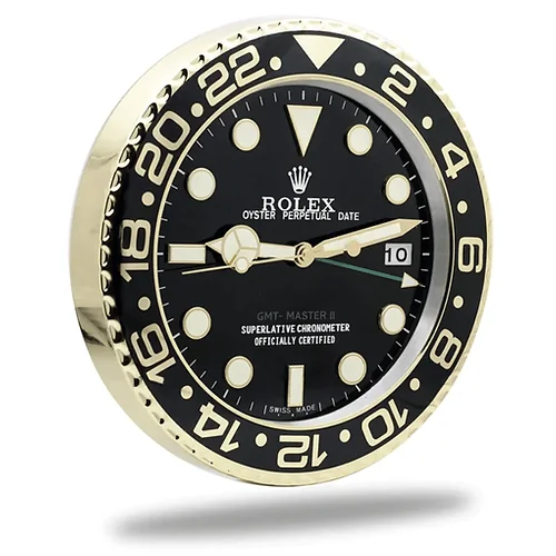 Rolex GMT Master Black and Gold Wall Clock