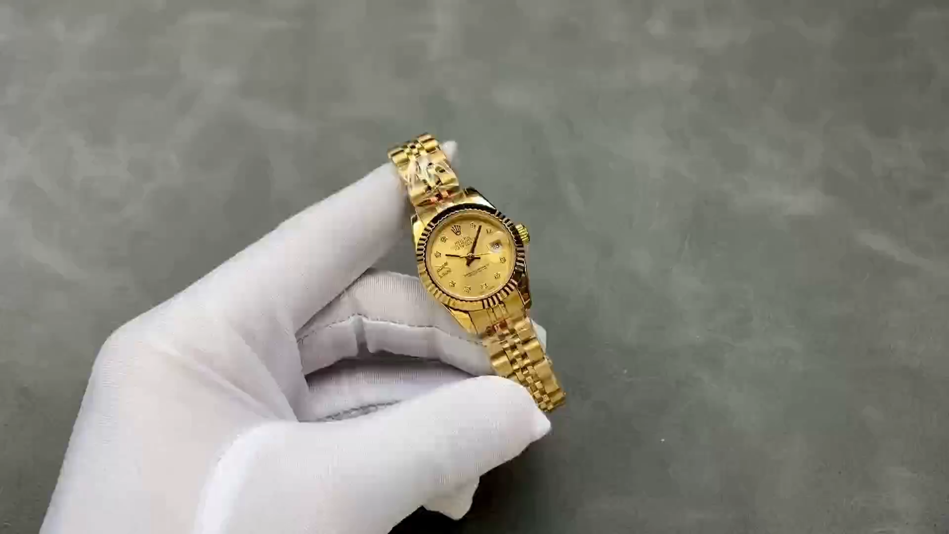 Rolex Datejust 279178 Champagne Diamond Dial Fluted Bezel 28mm Lady Replica Watch