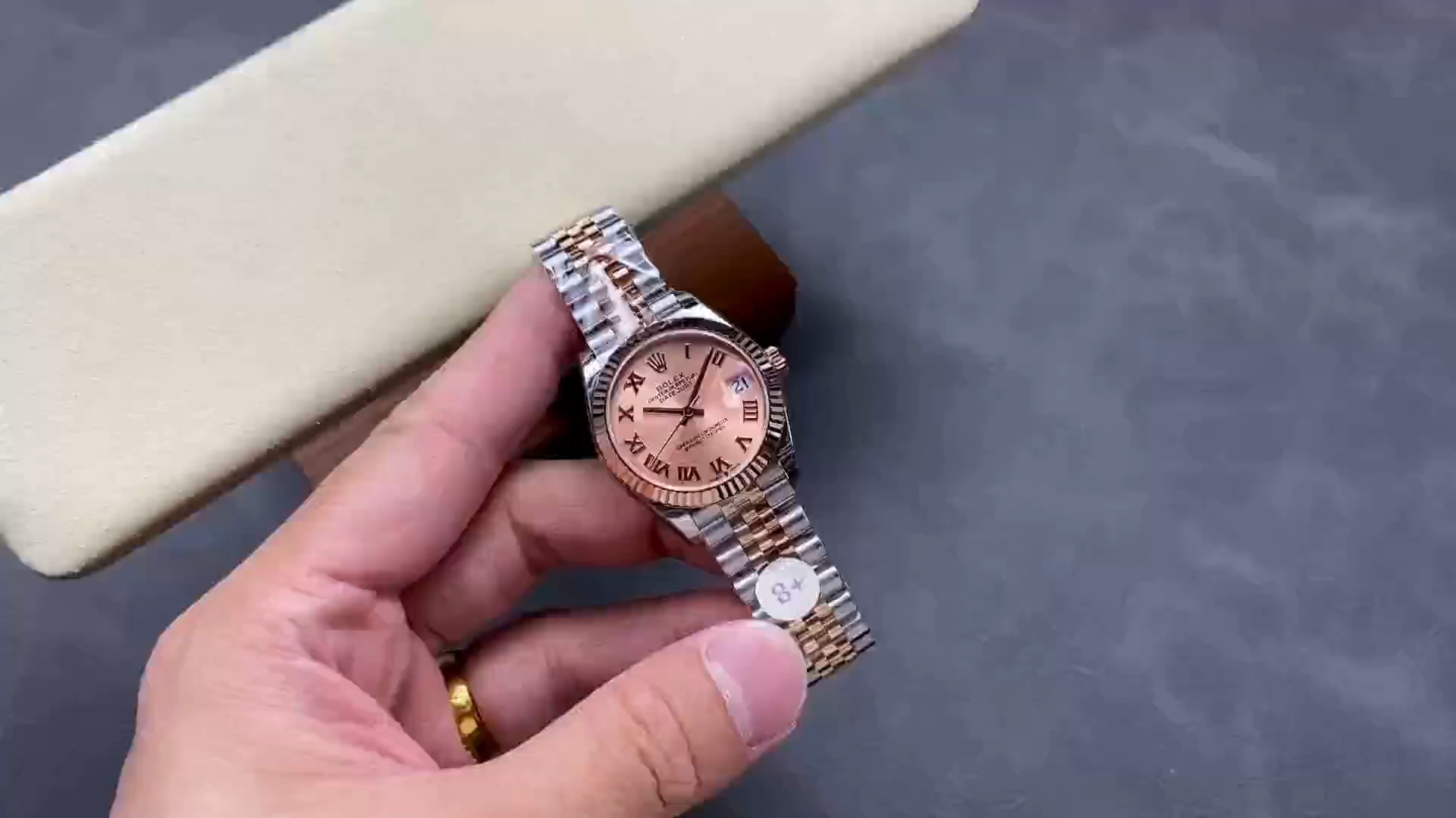 Rolex Datejust 278271 Sun Dust Roman Dial Two Tone Rose Gold Fluted Bezel Jubilee - Replica Factory