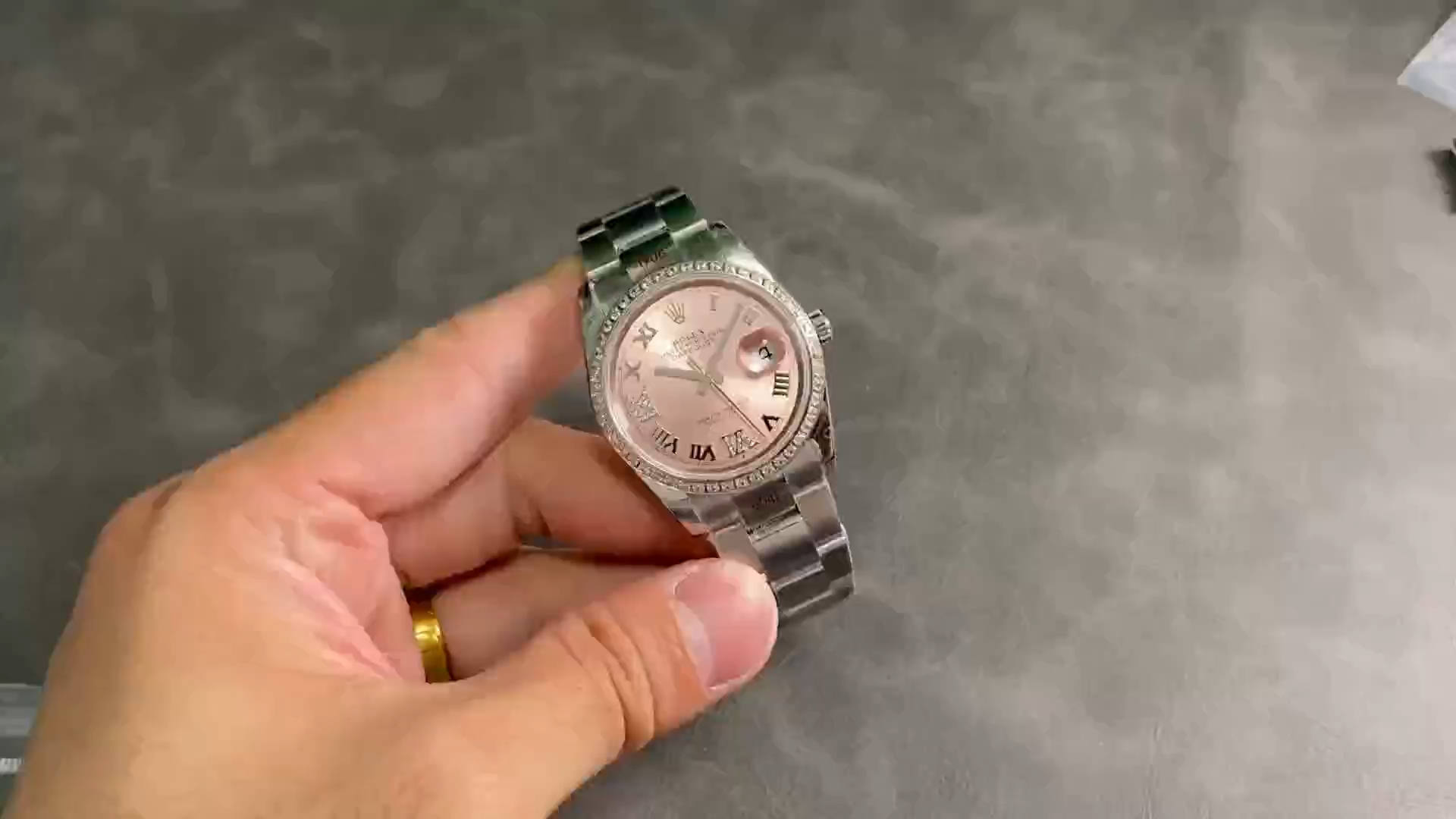 Replica Rolex Datejust 36 126284RBR 0024 Pink Roman Diamond Dial Lady Watch