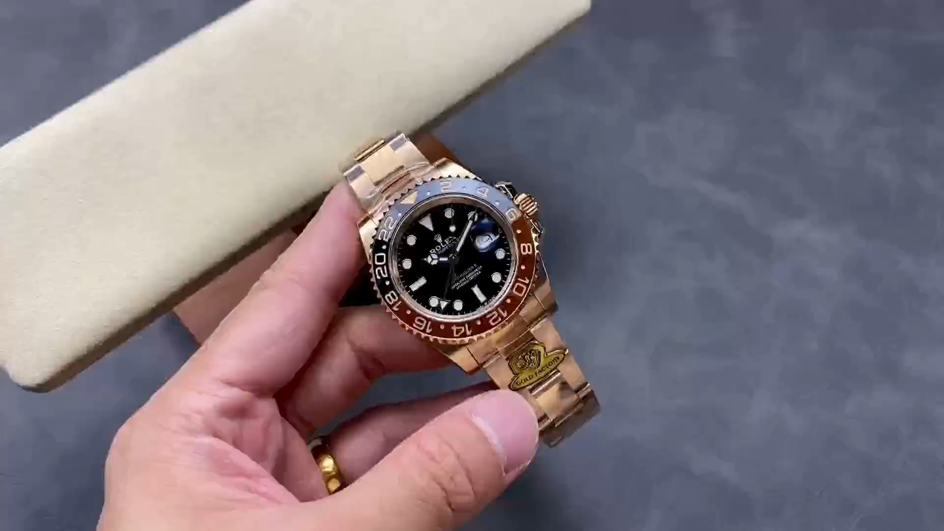 Rolex GMT-Master II 126715CHNR Black Dial Everose case 40MM Mens Replica Watch - Video