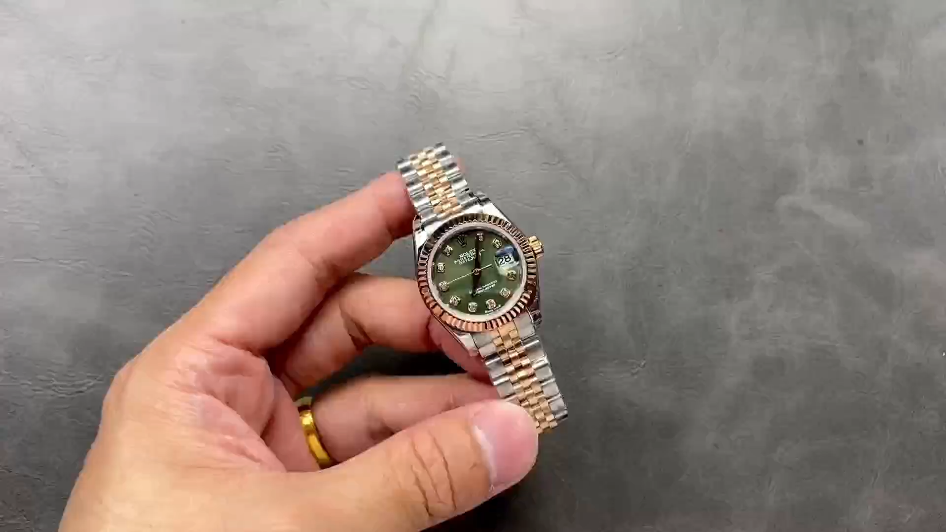 Rolex Datejust 279171 0007 28 Olive Green Diamond-Set Jubilee Ladies Watch