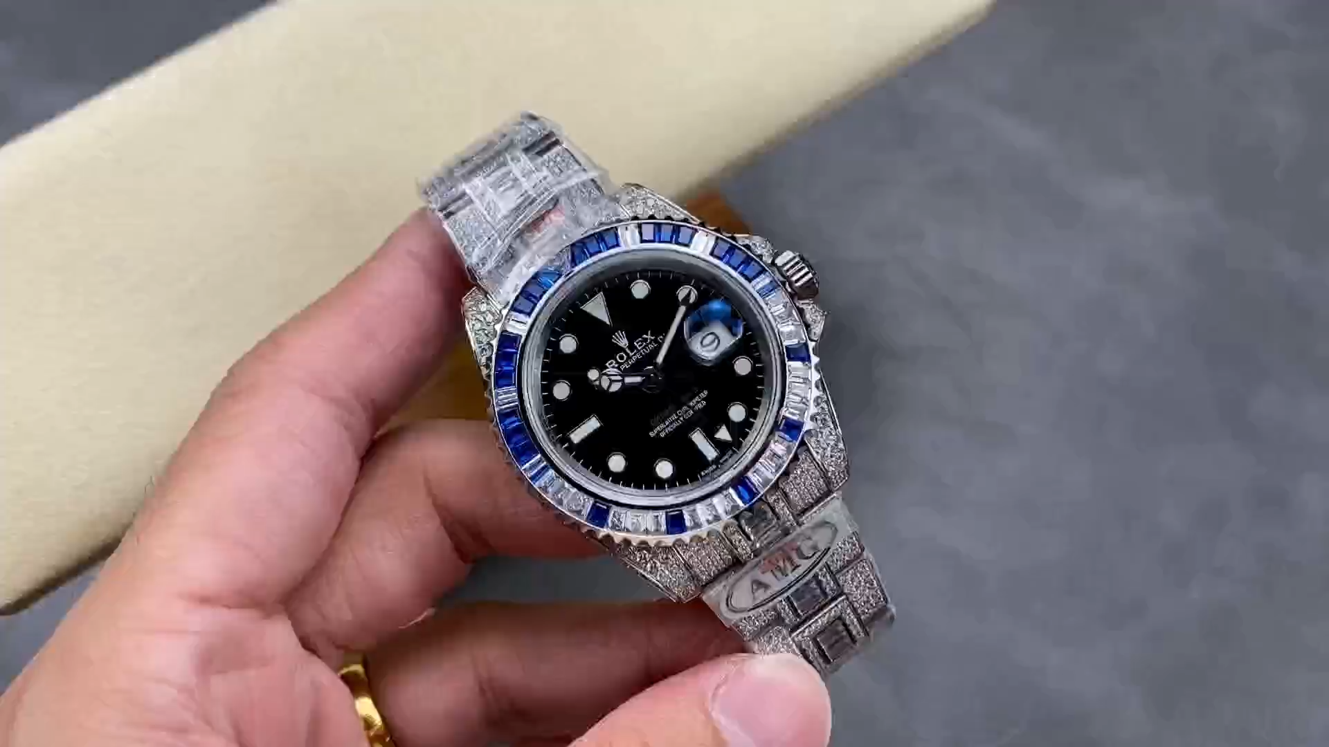 Rolex GMT Master AMG 126710BLRO 40mm With Dual Time Black Dial Diamond Watch - Video