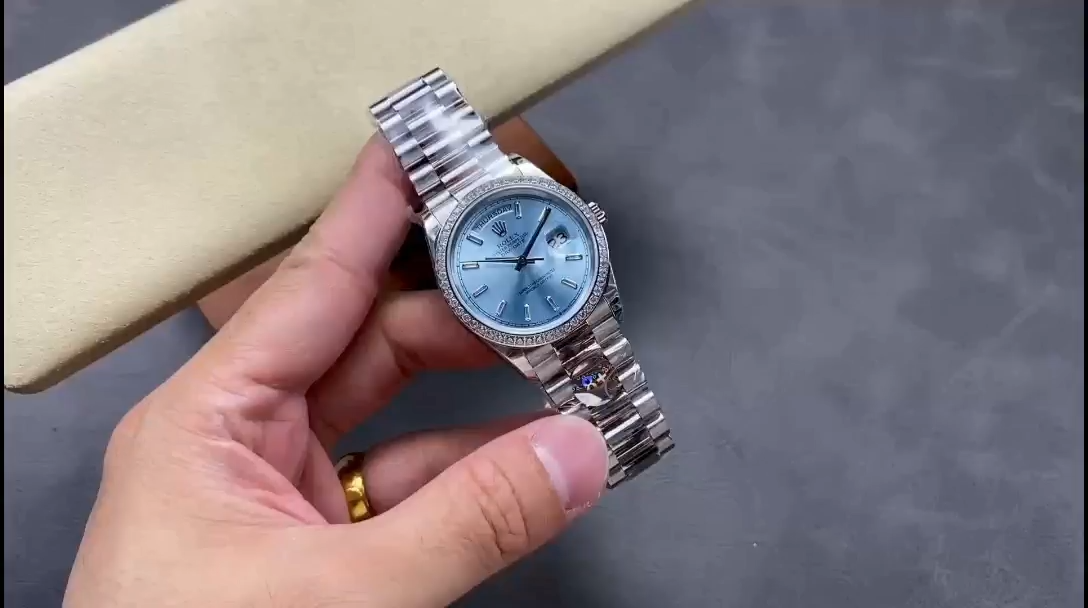 Rolex Day Date m128396tbr 0003 Platinum Ice Blue Dial 36 mm - Replica Factory