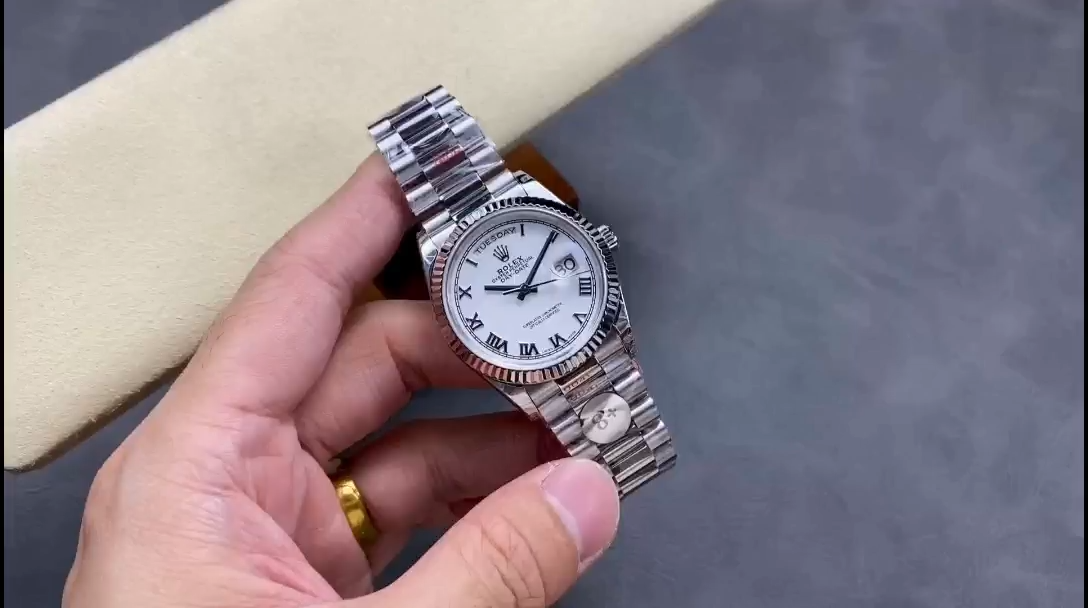 Rolex Day Date 36 White Dial Platinum President Bracelet m128236 0017 - Replica Factory