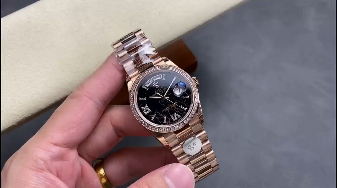 Rolex Day-Date 128345RBR Eisenkiesel dial Everose Gold 36MM Unisex Replica Watch - Replica Factory