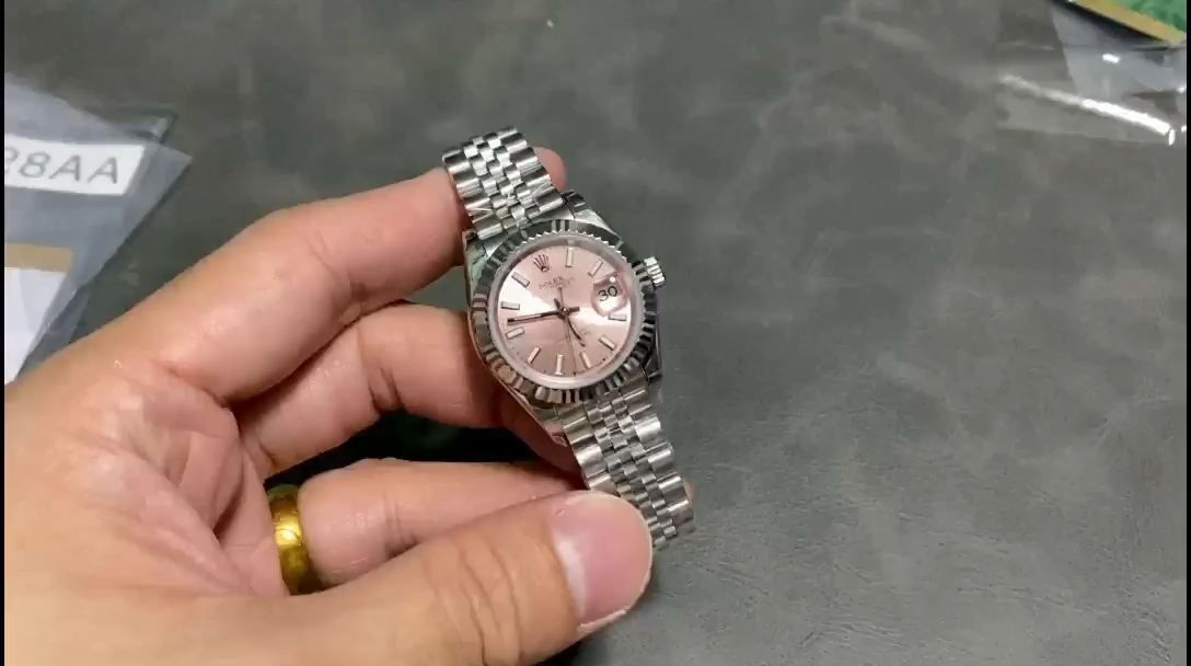 Rolex Datejust 279174 Stainless Steel Pink Index Dial 28mm Lady Replica Watch - Replica Factory