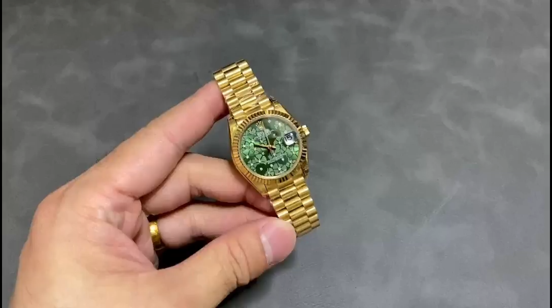 Rolex Datejust 31mm Yellow Gold 278278 Olive Green Floral President m278278 0046 - Replica Factory