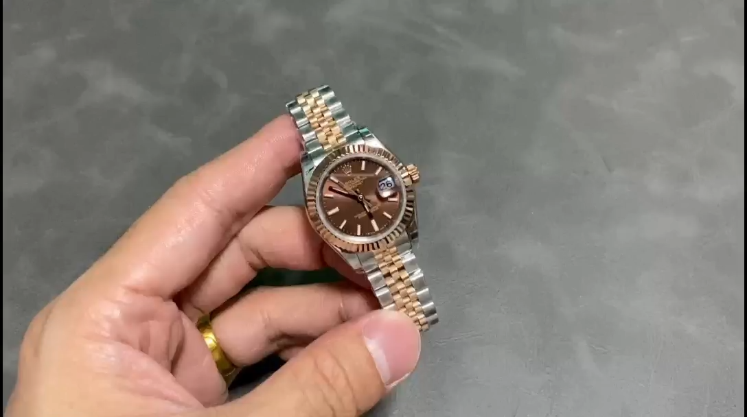 Rolex Datejust 28 Chocolate Index Steel & Rose Gold m279171 0017 - Replica Factory