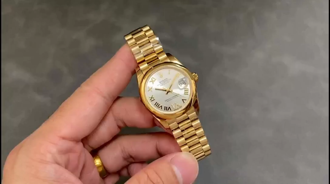 Rolex Datejust 31 Silver VI Daimond Dial 18k Yellow Gold Watch 178248 - Replica Factory