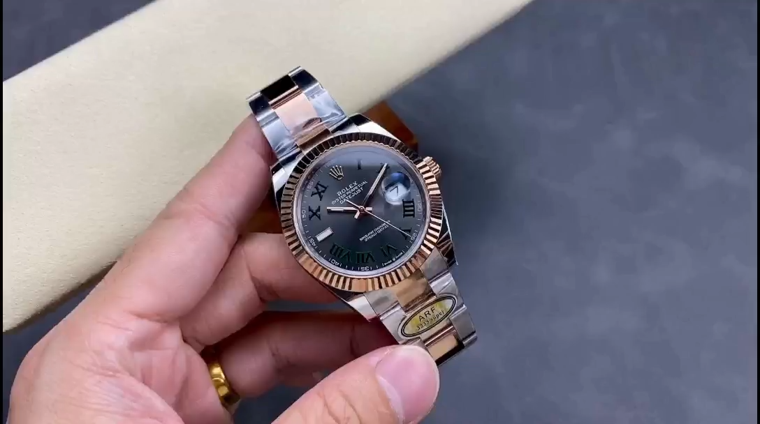 Rolex Datejust 41 Steel and Everose Gold Wimbledon Dial Oster Band m126331 0015 - Replica Factory