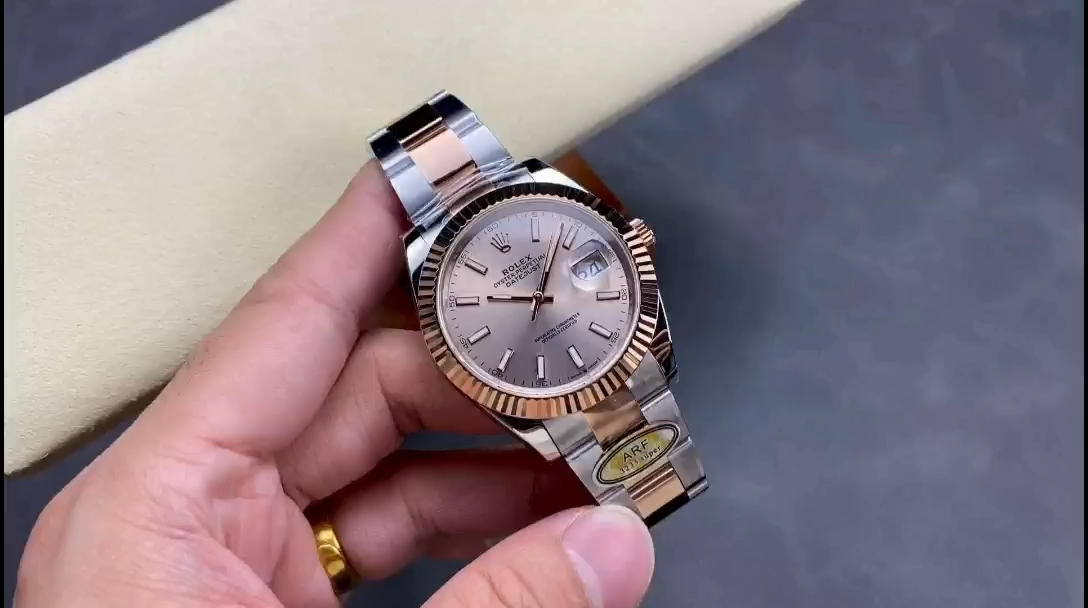 Rolex Datejust 41mm Two Tone Rose Gold Sundust Index Dial 126331 0009 - Replica Factory