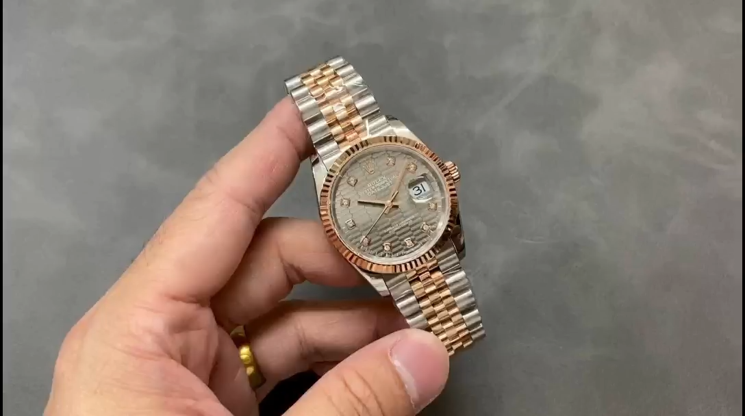 Rolex Datejust 36 18K Everose Gold Fluted Bezel 126231 0041 Unisex Watch - Replica Factory