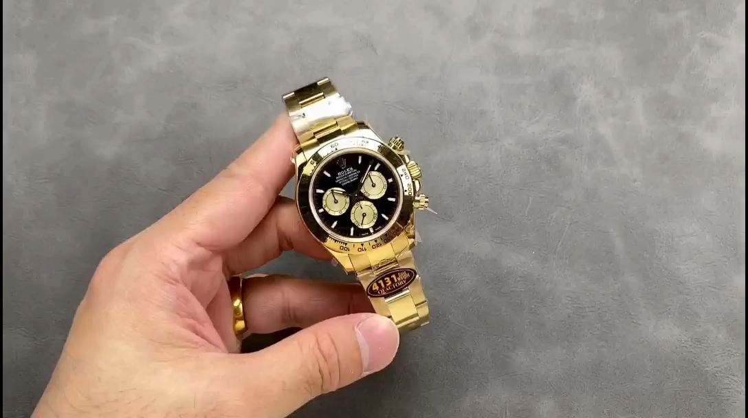 Rolex Daytona 116528 Yellow Gold Black Paul Newman Dial 40mm Mens Replica Watch - Replica Factory