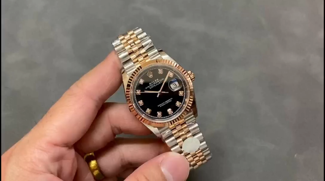 Rolex Datejust 36 Everose Gold Black Diamond Dial M126231 0019 Women's Watch