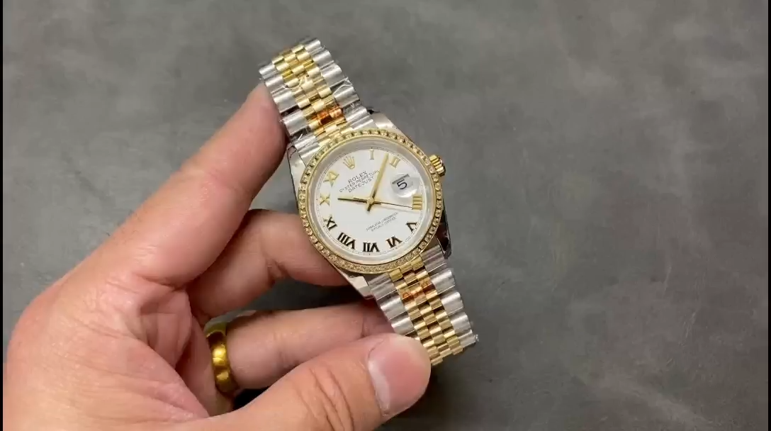 Rolex Datejust 36 Yellow Gold & Diamonds White Roman Dial M126283RBR 0015 Women's Watch