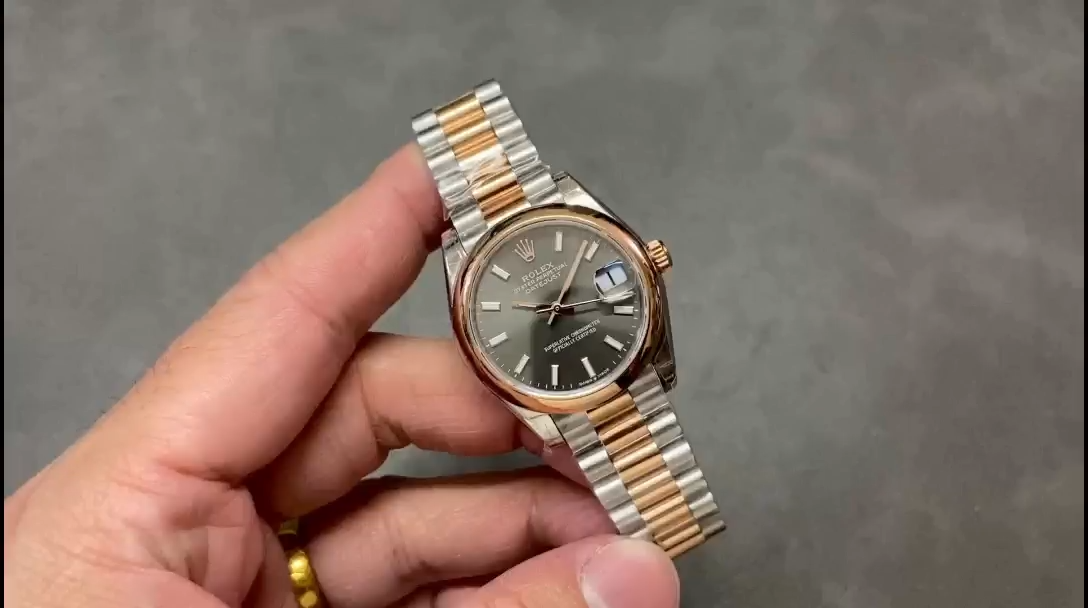 Rolex Datejust 36 Everose Gold Grey Dial Jubilee m126201 0013 - Replica Factory