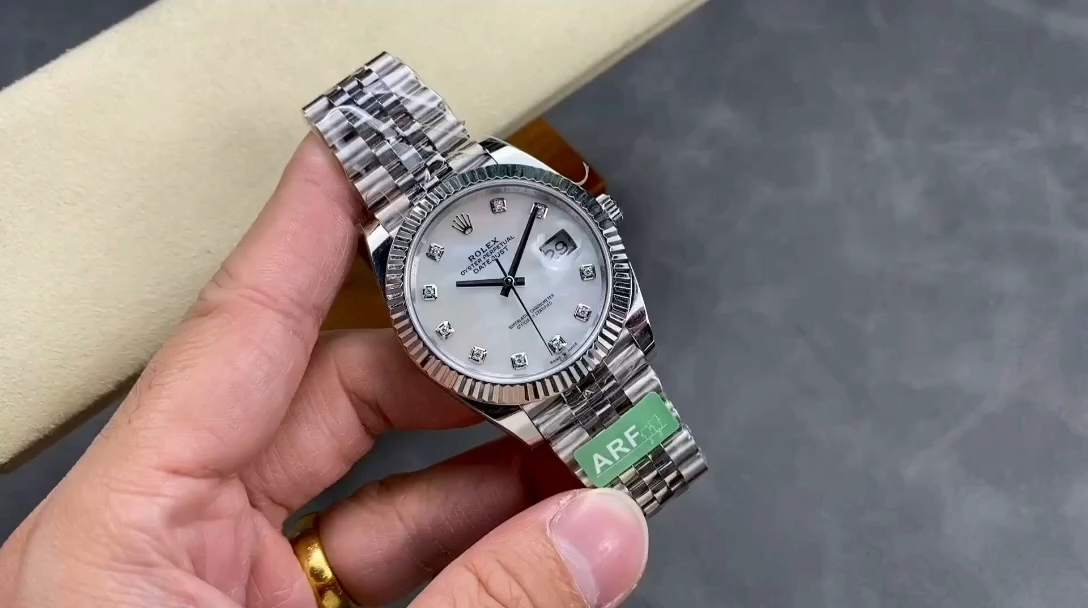 Rolex Datejust 41 Steel White Gold MOP Diamond Dial 126334 Men's Watch