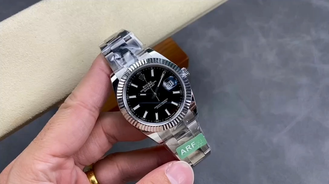 Rolex Datejust m126334 0017 Fluted Bezel Black Dial 41MM Mens Replica Watch - Replica Factory