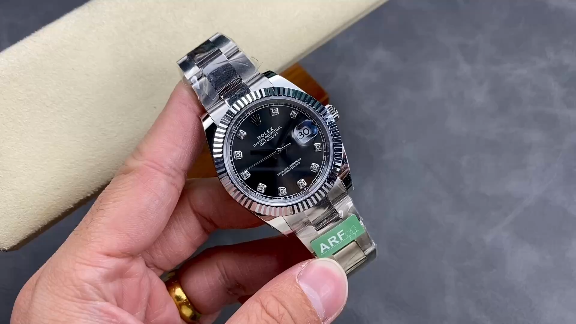 Rolex Datejust m126334 0005 Fluted Bezel Dark Rhodium Grey Dial 41MM Mens Replica Watch - Replica Factory