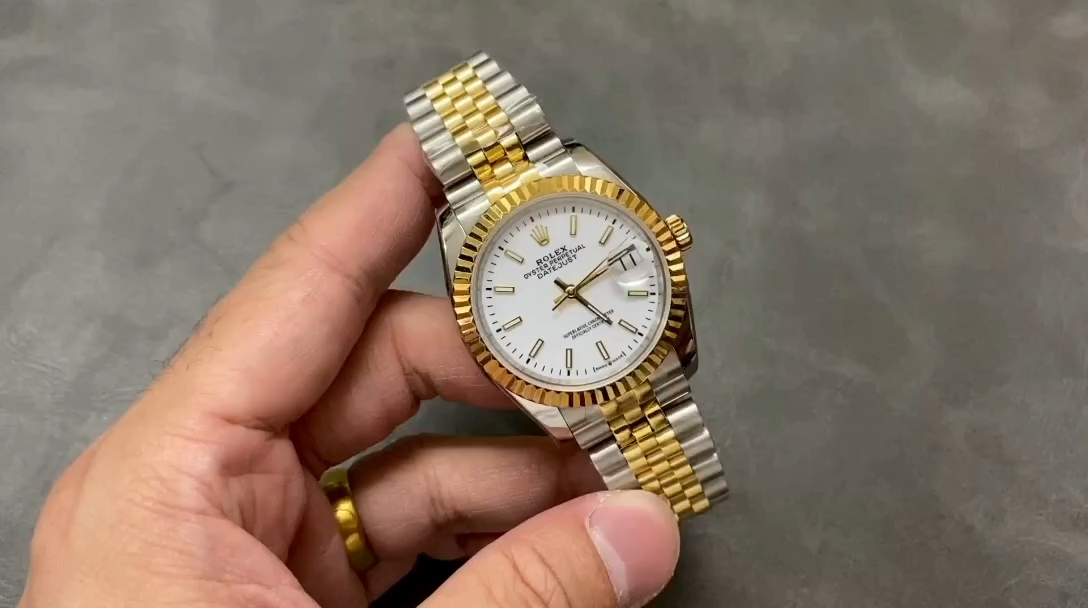 Rolex Datejust m126233 0019 White Index Dial Fluted Bezel 36MM Unisex Replica Watch - Replica Factory