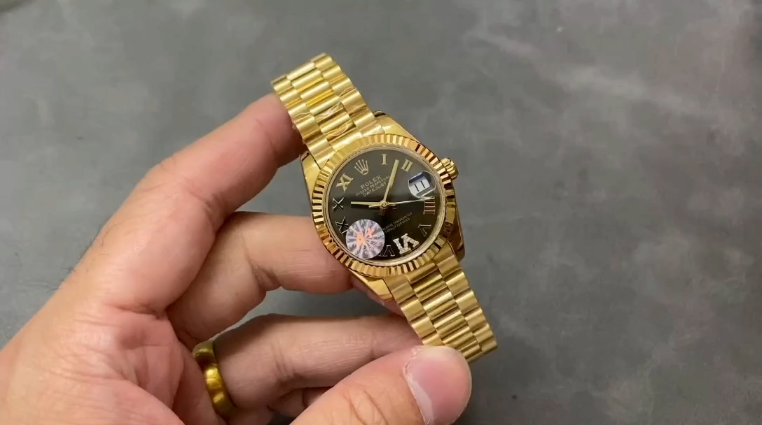 Rolex Datejust 31mm Yellow Gold M278278 0032 Dark Grey Roman VI President - Replica Factory