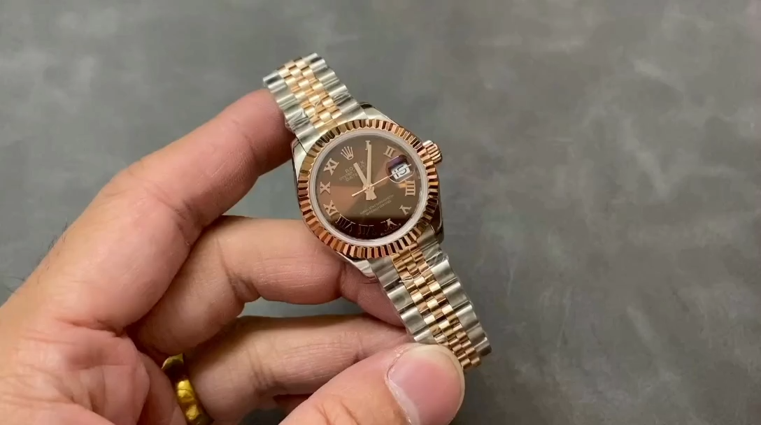 Rolex Datejust 28 Chocolate Index Steel & Rose Gold m279171 0009 Women's Watch - Replica Factory
