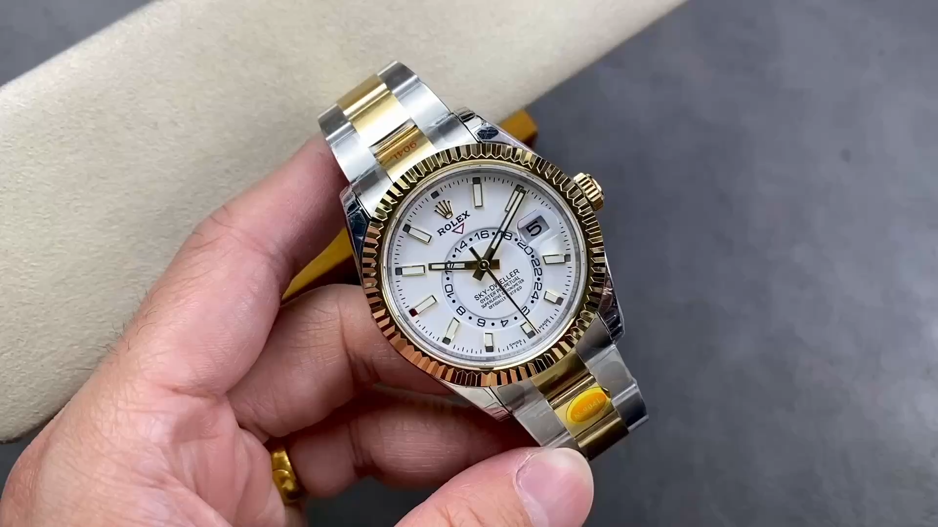 Rolex Sky Dweller 42mm White Dial Stick Markers m336933 0005 Men's Watch - Video