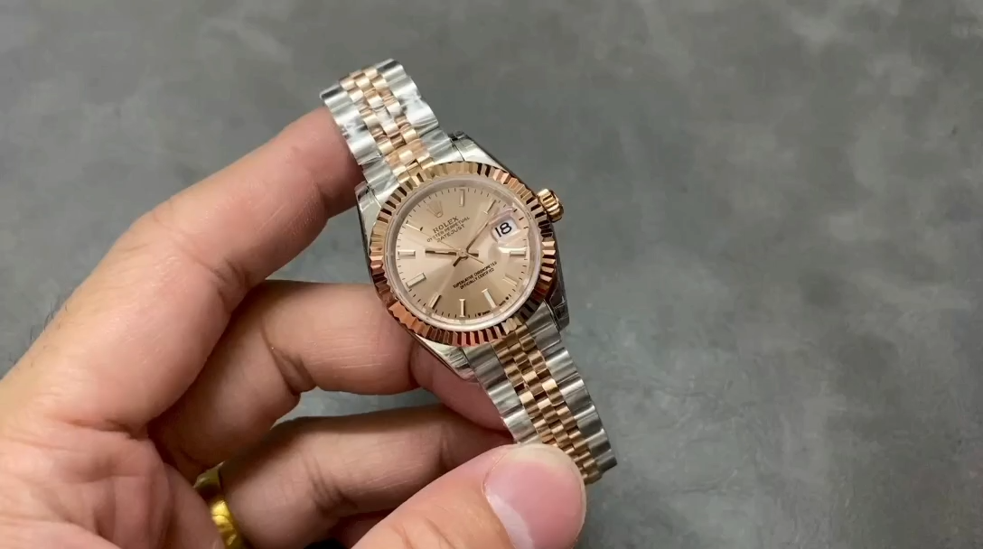 Rolex Datejust 28 Stainless Steel and Everose Gold 279171 0023 Rose Index Jubilee Lady Watch - Replica Factory