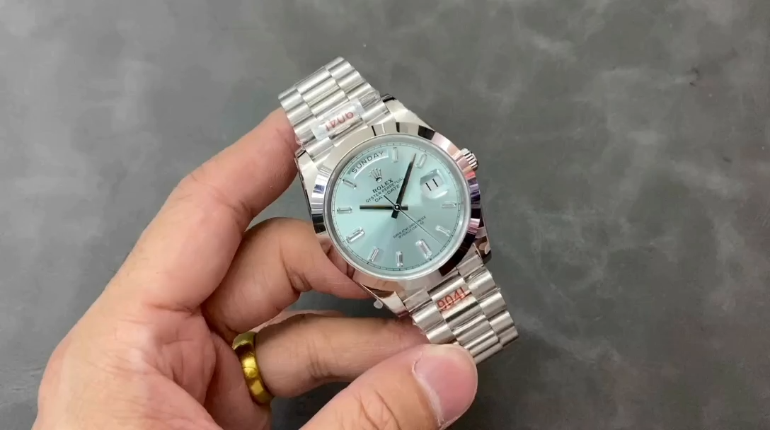 Rolex Day-Date 228206 Ice Blue Dial Platinum 40MM Mens Replica Watch - Replica Factory