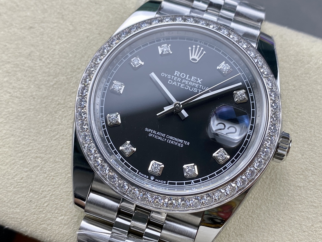 Rolex Datejust Stainless Steel 126284RBR 0019 Black Diamond Jubilee - Replica Factory