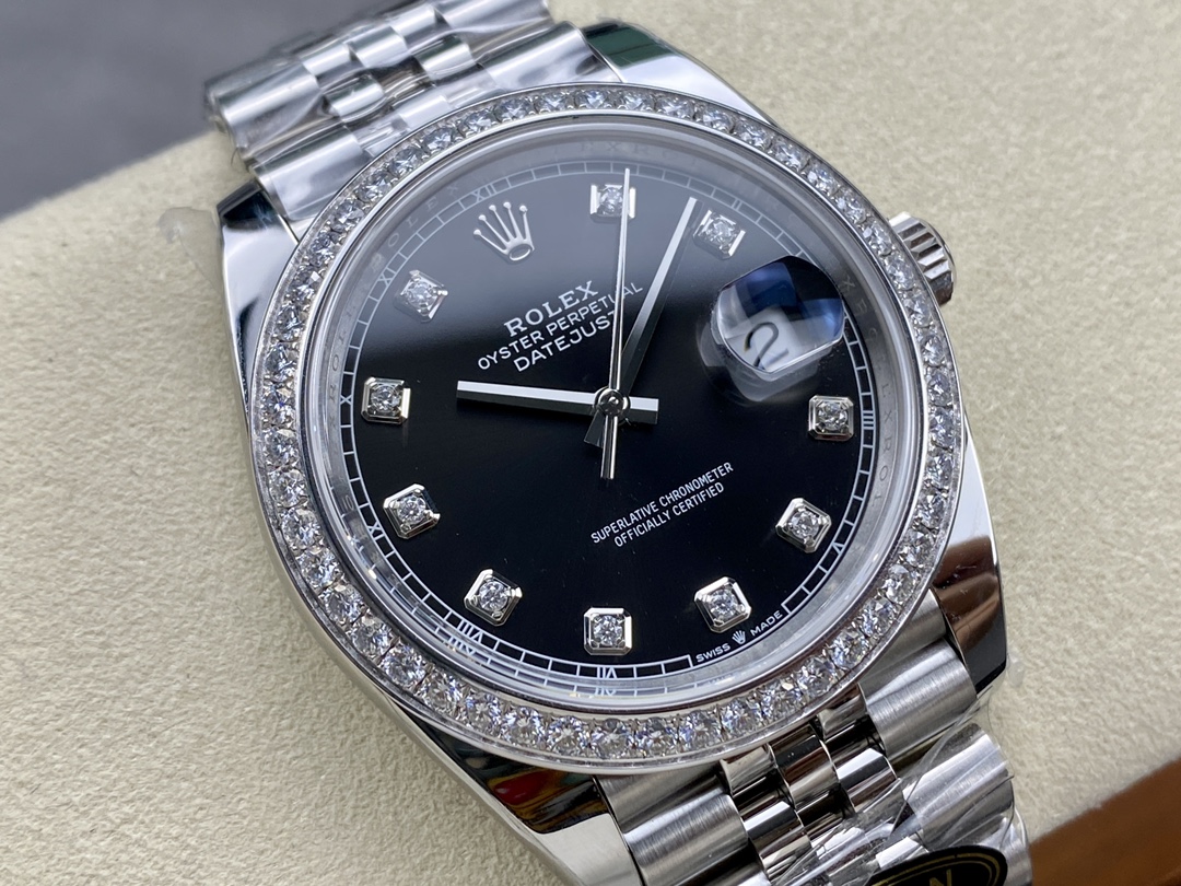 Rolex Datejust Stainless Steel 126284RBR 0019 Black Diamond Jubilee - Replica Factory