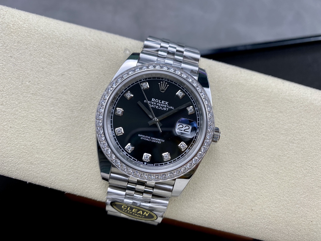 Rolex Datejust Stainless Steel 126284RBR 0019 Black Diamond Jubilee - Replica Factory