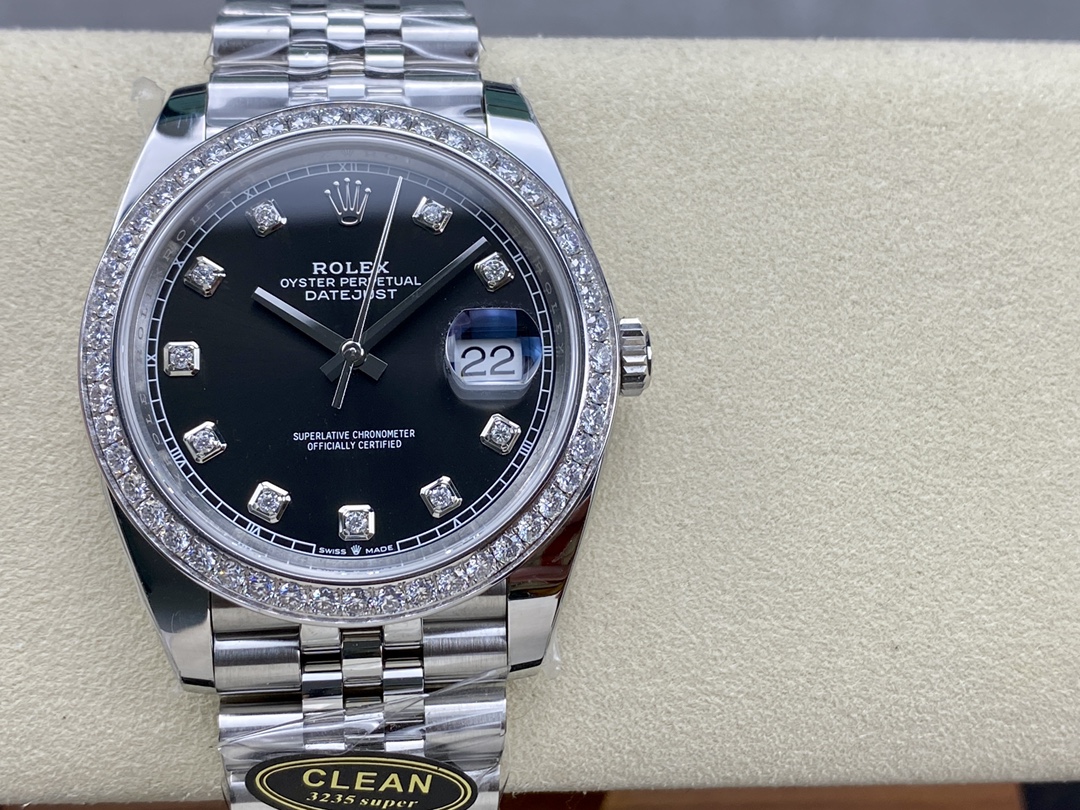 Rolex Datejust Stainless Steel 126284RBR 0019 Black Diamond Jubilee - Replica Factory