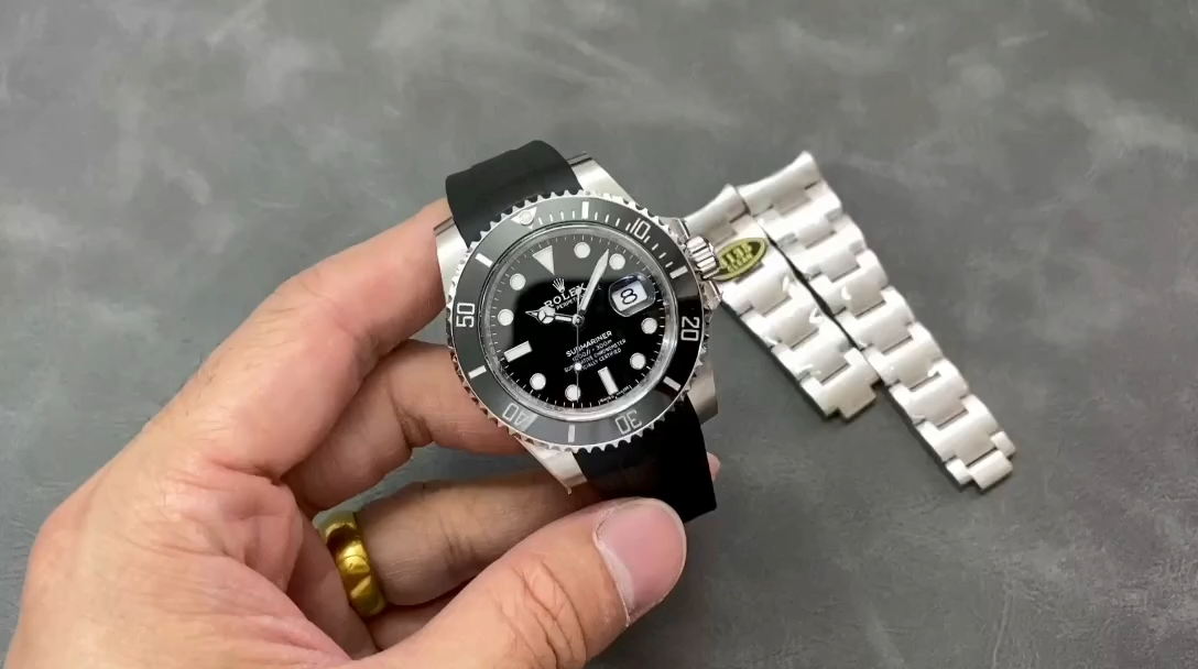 Rolex Submariner 126610LN Black Rubber Strap Black Dial 41mm Mens Replica Watch - Video